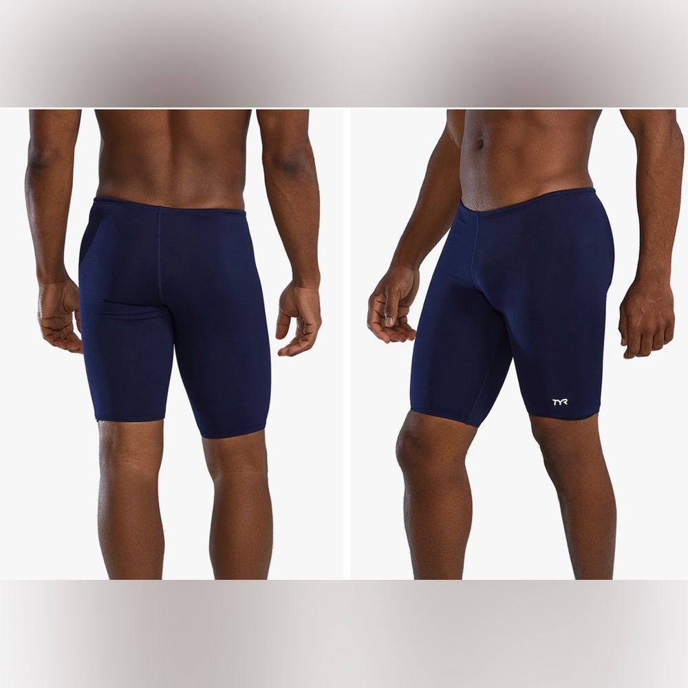 NEW. Men’s TYR competitive swim jammer. Size 28. Navy color
